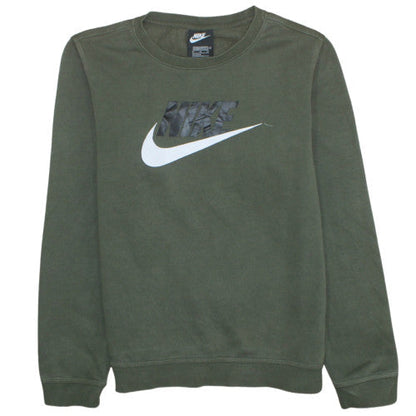 Nike Boys Green XL Sweatshirt Crew Neck Standard Fit Logo Print