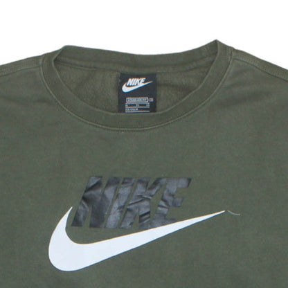 Nike Boys Green XL Sweatshirt Crew Neck Standard Fit Logo Print
