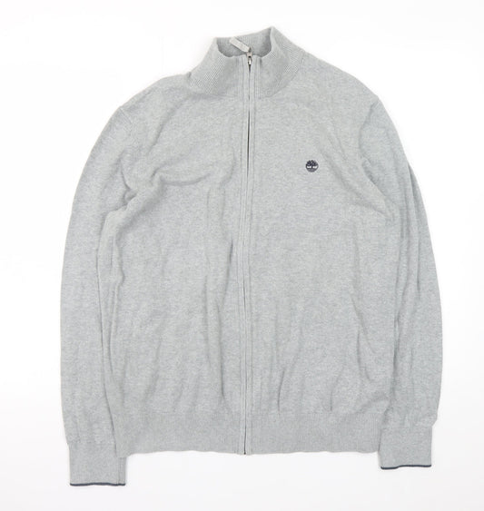 Timberland Men's Grey Cotton Full Zip Jacket Size L