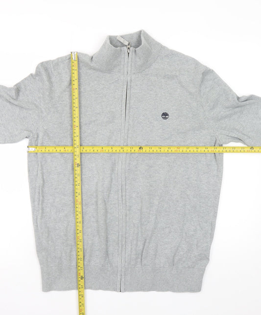 Timberland Men's Grey Cotton Full Zip Jacket Size L