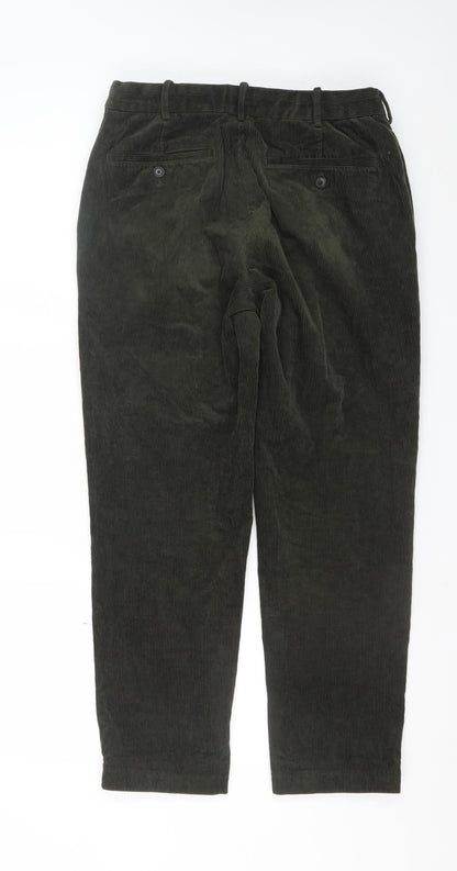 Uniqlo Men's Green Corduroy Chino Trousers Size S Regular Fit