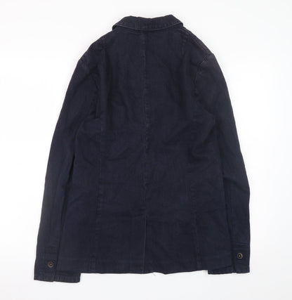 Banana Republic Women's Navy Cotton Blazer Size 10 Classic Fit
