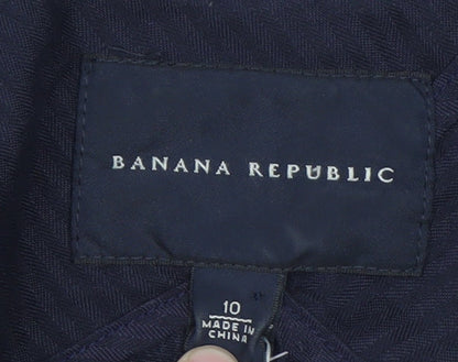 Banana Republic Women's Navy Cotton Blazer Size 10 Classic Fit