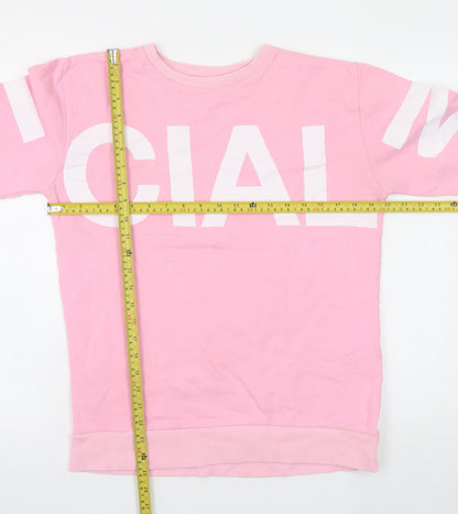 Mens UK Size M boohooMAN Pink Pullover Sweatshirt