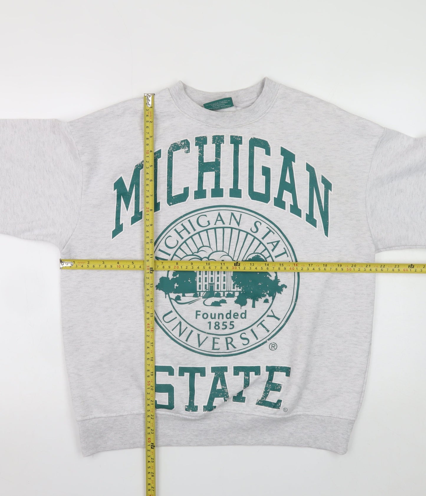 Womens UK Size 2XS Michigan State University Grey Pullover Sweatshirt