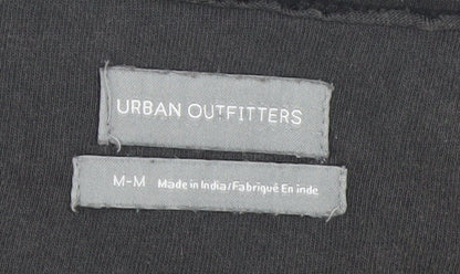 Urban Outfitters Womens Black Cotton Cropped Boho Lace Up Blouse M