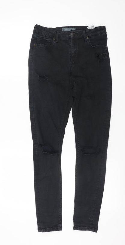 Topshop Moto Women's Black Skinny Distressed Jeans W28 L32