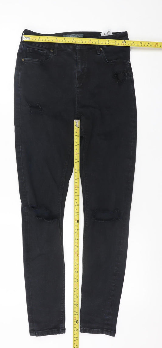 Topshop Moto Women's Black Skinny Distressed Jeans W28 L32