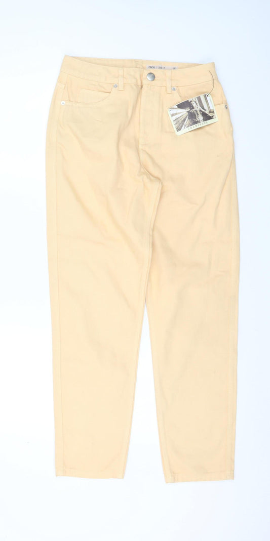 Womens UK Size 10 ASOS Regular Fit Mom Beige Jeans