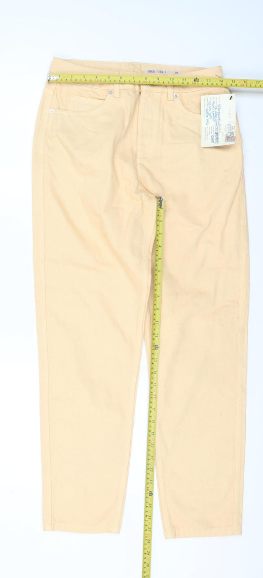 Womens UK Size 10 ASOS Regular Fit Mom Beige Jeans