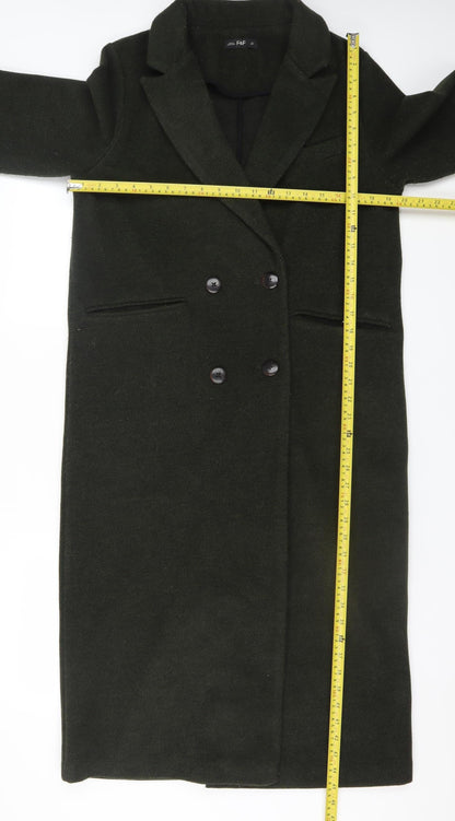 Womens UK Size S F&F Green Overcoat