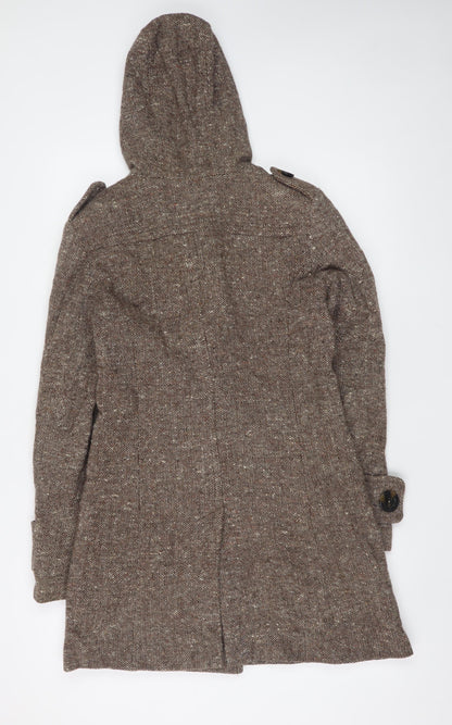 Laura Ashley Women's Brown Wool Blend Duffle Coat Size 8