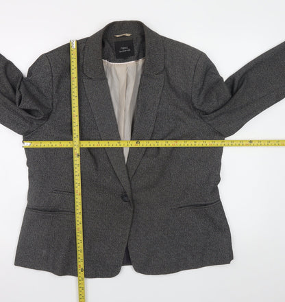 Next Women Grey Blazer Jacket UK 18 Tailored Classic Lined Stretch