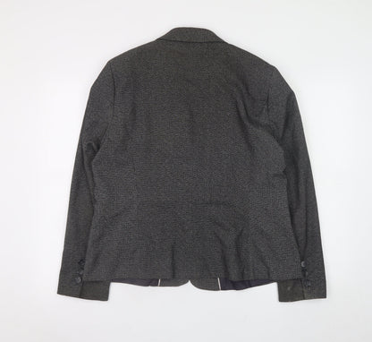 Next Women Grey Blazer Jacket UK 18 Tailored Classic Lined Stretch