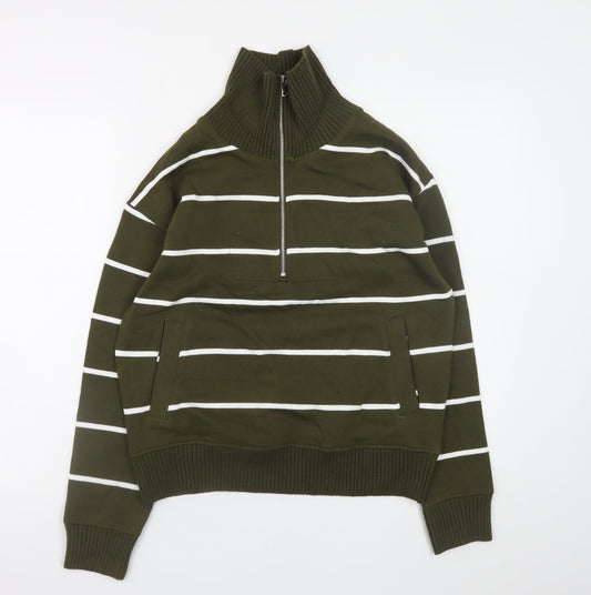Womens UK Size S Marks and Spencer Green 1/2 Zip Jumper