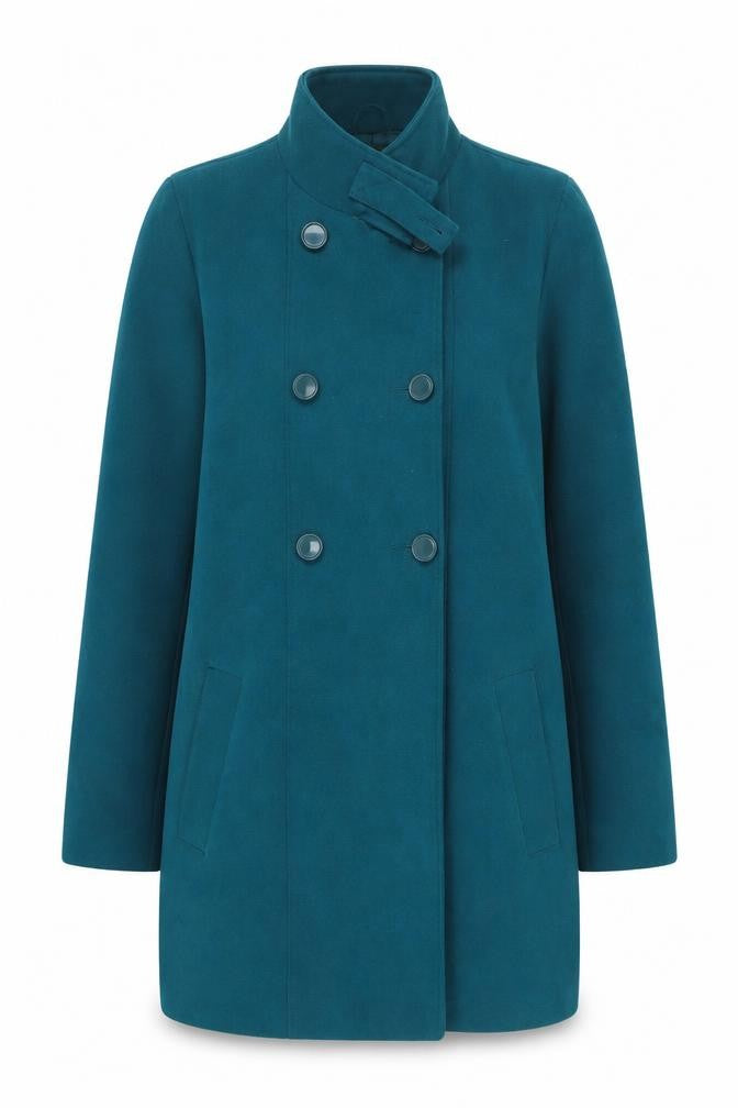 La Redoute Women Blue Size 14 Double-Breasted Pea Coat