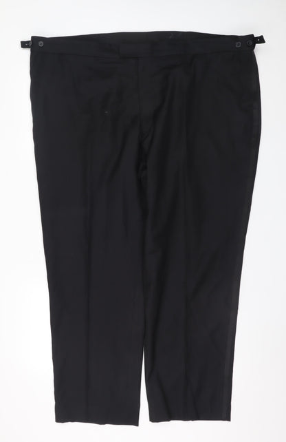 Karl Jackson Men's Black Regular Fit 48in Waist Dress Trousers