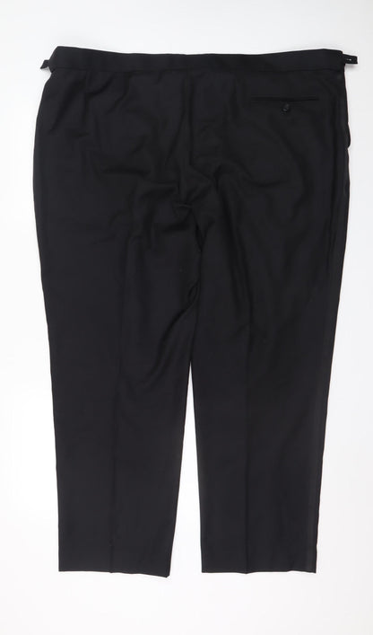 Karl Jackson Men's Black Regular Fit 48in Waist Dress Trousers
