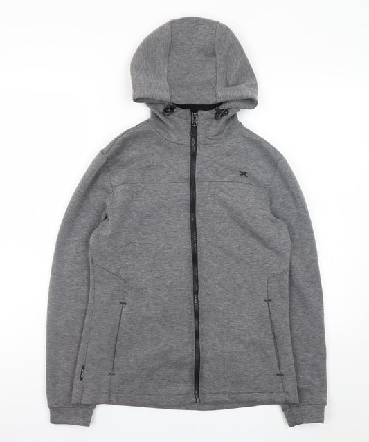 Mens UK Size XS DLX Athletic Grey Full Zip Hoodie