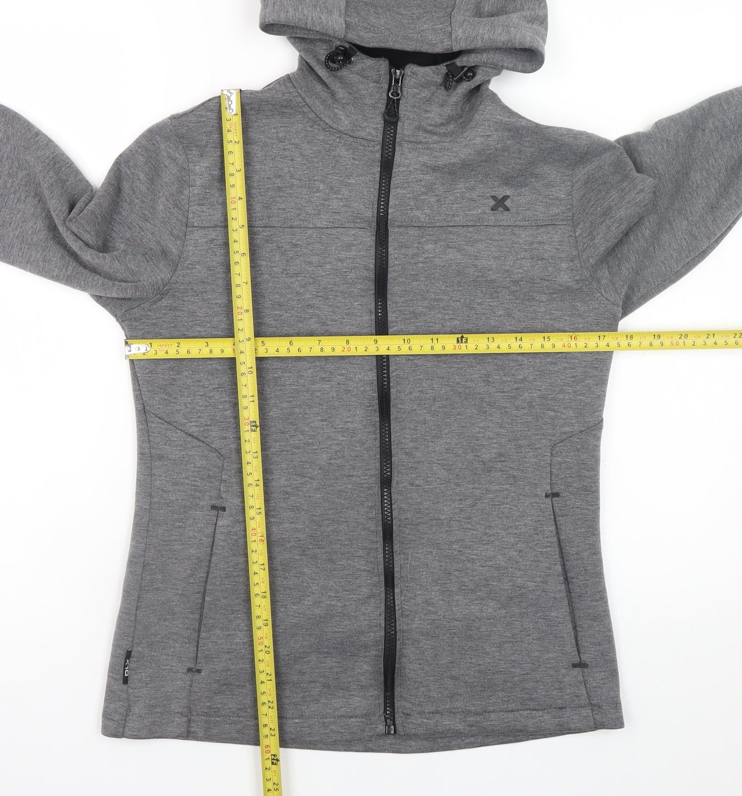 Mens UK Size XS DLX Athletic Grey Full Zip Hoodie