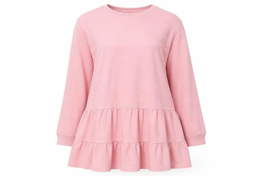 New Look Women Pink Long Sleeve Trapeze Swing Dress Size 12