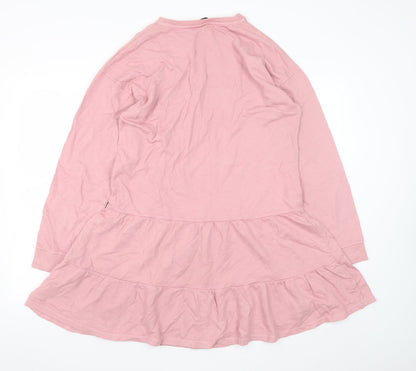 New Look Women Pink Long Sleeve Trapeze Swing Dress Size 12