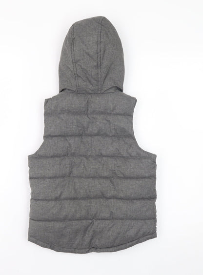 Urban Boy Grey Hooded Padded Bodywarmer Waistcoat Boys 4 Years