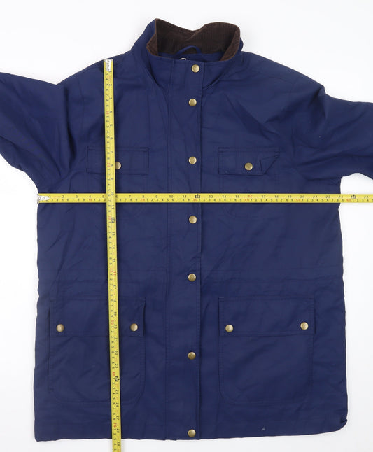 Mens UK Size L Lands' End Blue Parka Coat