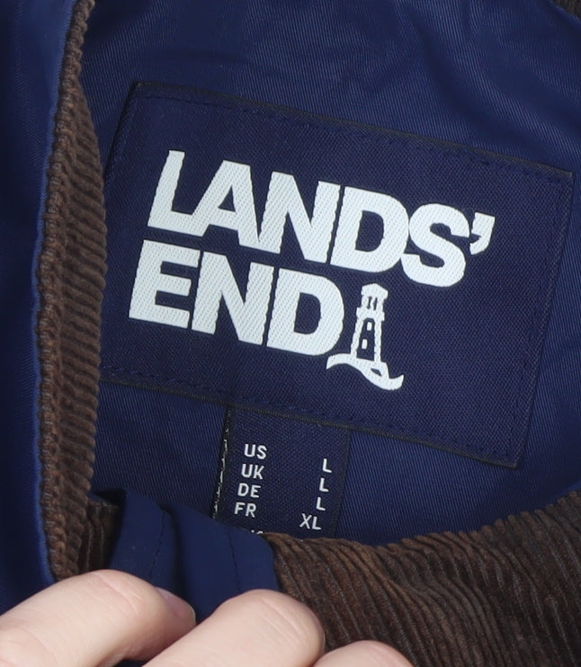 Mens UK Size L Lands' End Blue Parka Coat