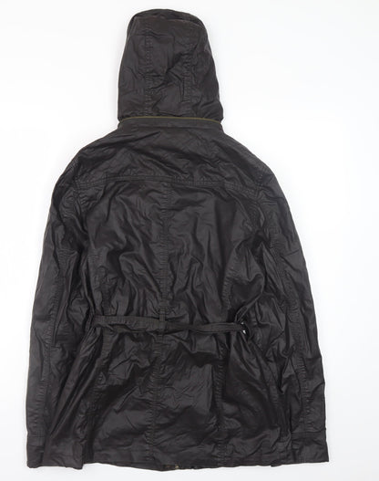 Marks and Spencer Womens Brown Hooded Belted Parka Jacket Size 10