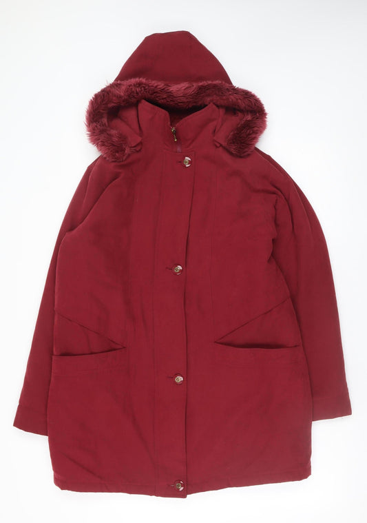 Womens UK Size S Isabelle Red Parka Coat