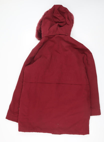 Womens UK Size S Isabelle Red Parka Coat