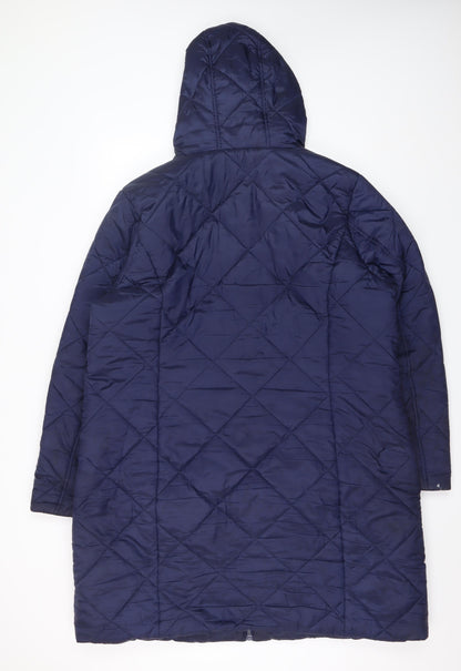 Friends Like These Women’s Blue Quilted Long Hooded Coat Size 22