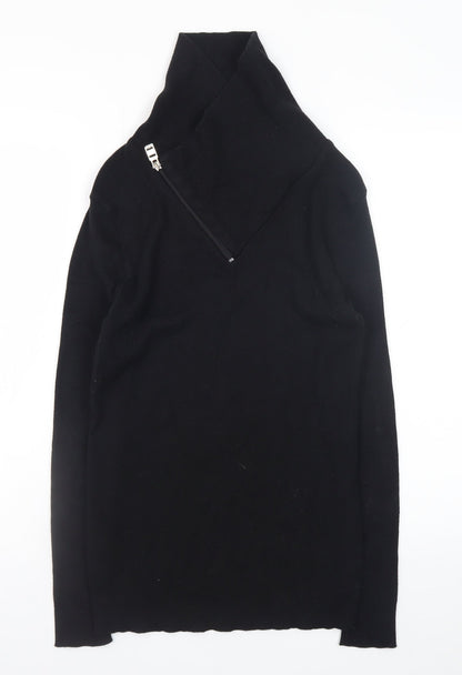 Stone UK Men’s Black High Neck Zip Pullover Jumper XL