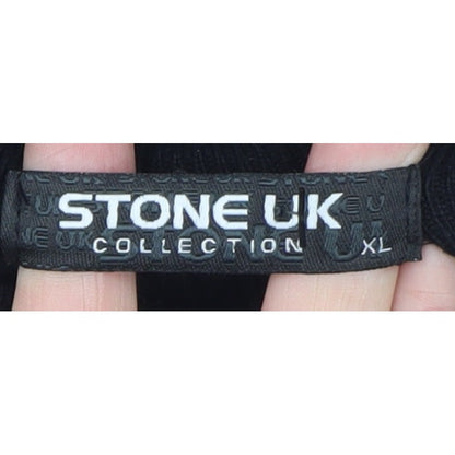 Stone UK Men’s Black High Neck Zip Pullover Jumper XL