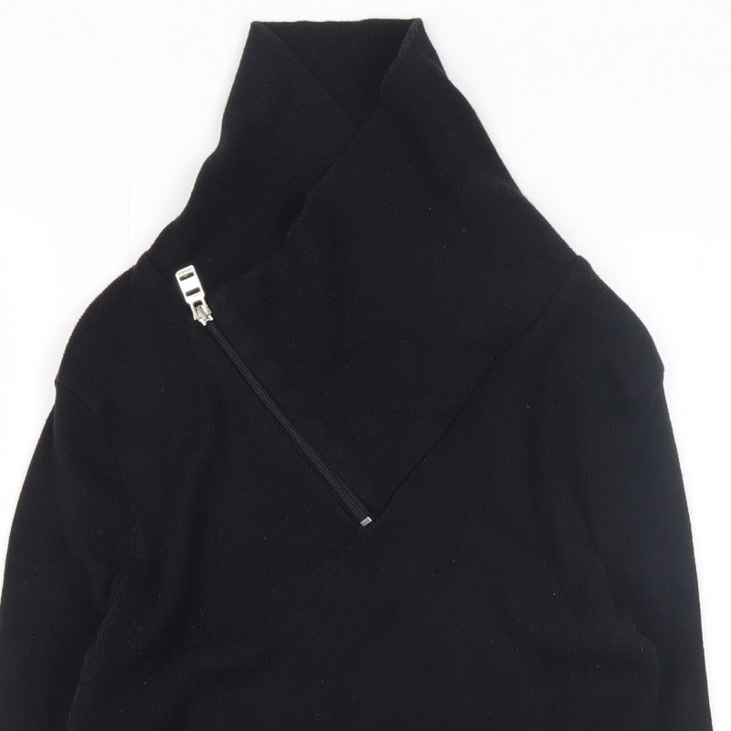 Stone UK Men’s Black High Neck Zip Pullover Jumper XL