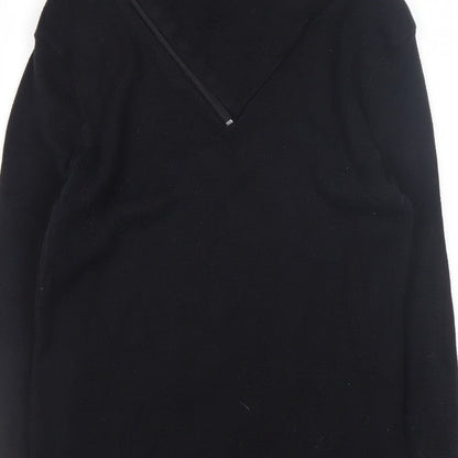 Stone UK Men’s Black High Neck Zip Pullover Jumper XL