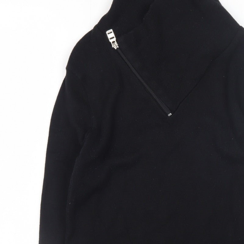 Stone UK Men’s Black High Neck Zip Pullover Jumper XL