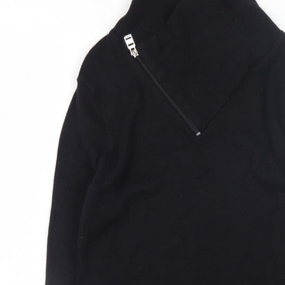 Stone UK Men’s Black High Neck Zip Pullover Jumper XL