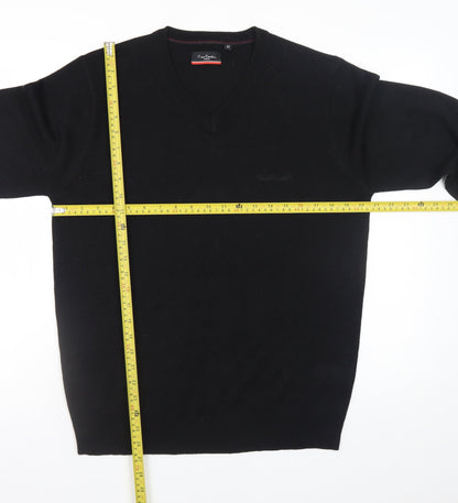 Pierre Cardin Men's Black V-Neck Acrylic Jumper M