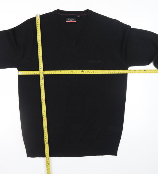 Pierre Cardin Men's Black V-Neck Acrylic Jumper M