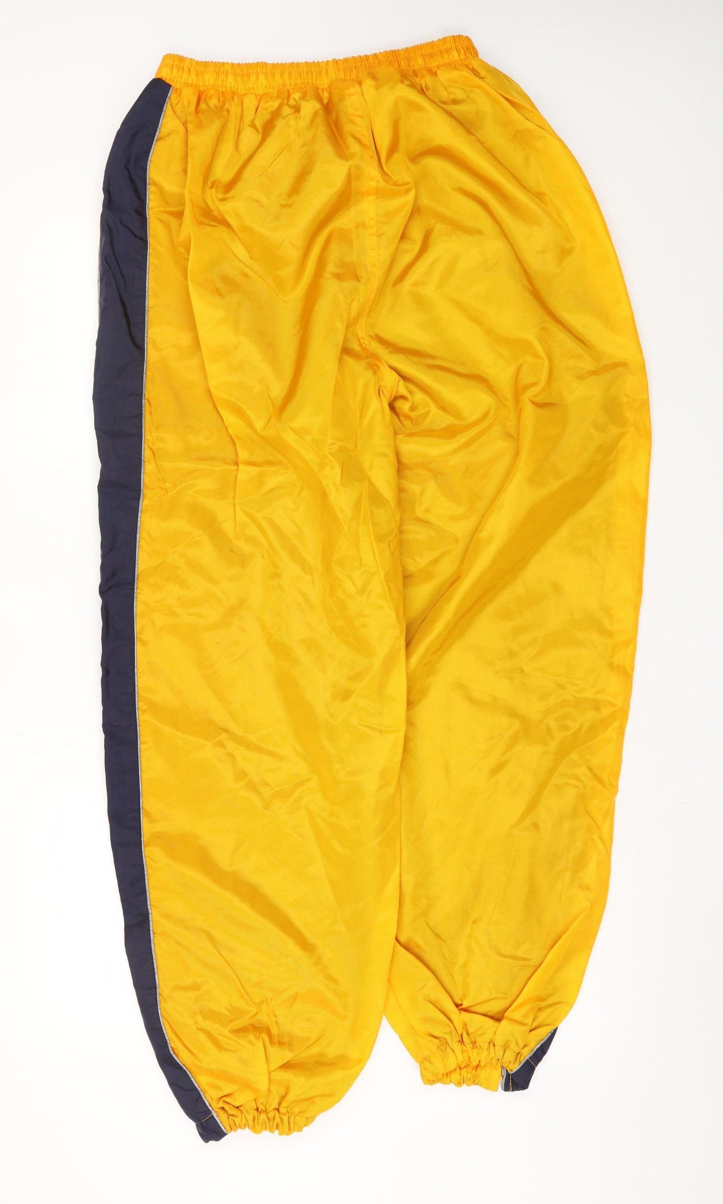 No Limit Mens Yellow Nylon Jogger Trousers XL Retro 90s Sports Style