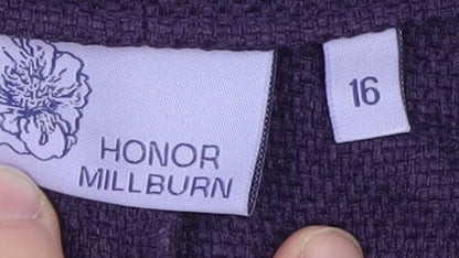 Womens UK Size 16 Honor Millburn Regular Fit Casual Workwear Business Purple Tro