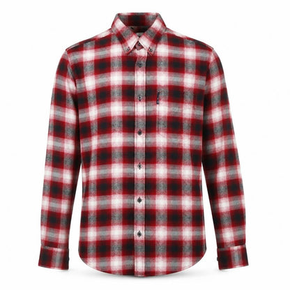 Ben Sherman Men's Red Check Long Sleeve Button-Up Shirt Size M
