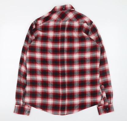 Ben Sherman Men's Red Check Long Sleeve Button-Up Shirt Size M