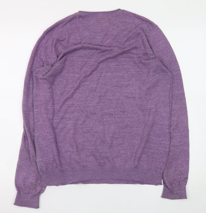 John Lewis Men's Purple Cotton Crew Neck Jumper Size S