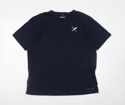 TOBEFRANK Men's Blue XL Crew Neck Sustainable Cotton T-Shirt