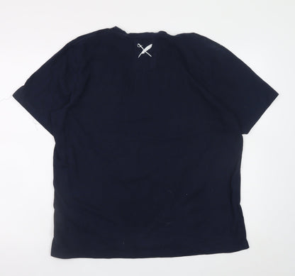 TOBEFRANK Men's Blue XL Crew Neck Sustainable Cotton T-Shirt