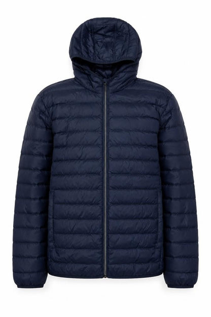 Livergy Men’s Blue Hooded Puffer Jacket Size 44 Regular Fit