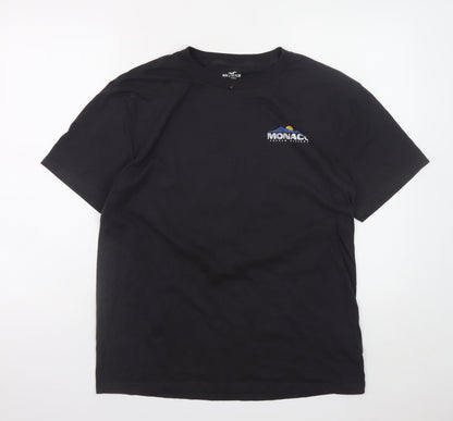 Hollister Men's Black Monaco Graphic Relaxed Fit T-Shirt Medium